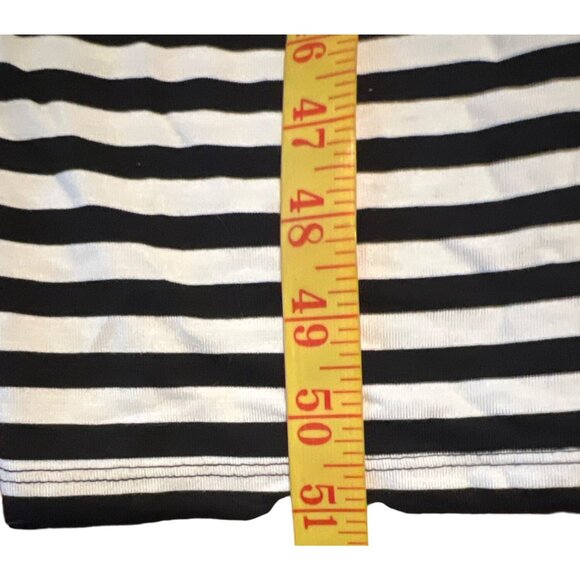 ASOS DESIGN long sleeve maxi t-shirt dress in black and white stripe sz 4 - Picture 7 of 7